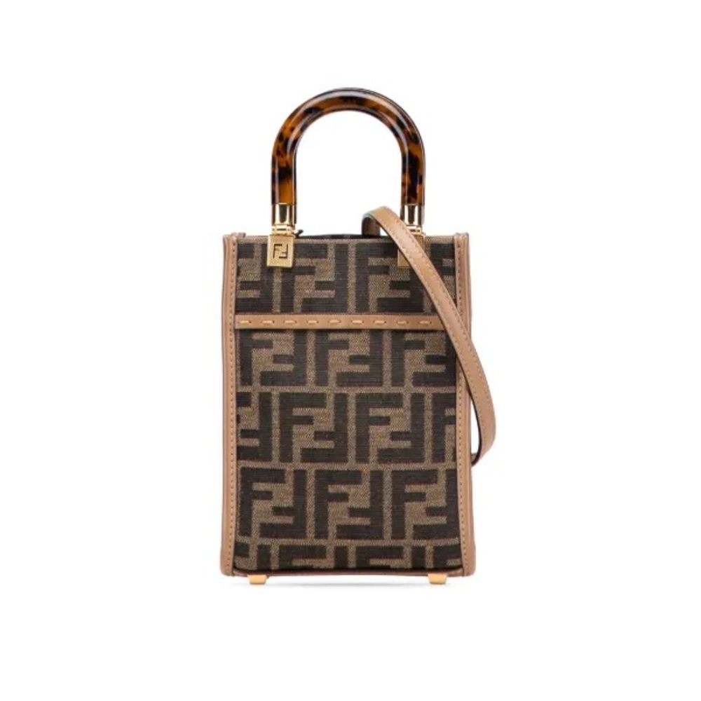 NWT Fendi Sunshine Shopper Mini Tote in Zucca Print
